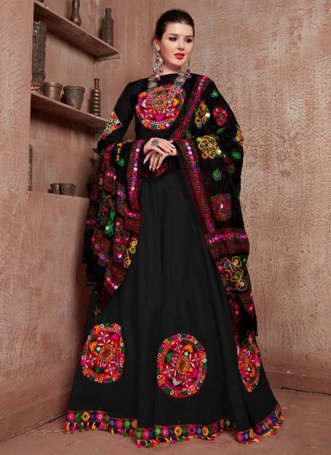 Black Colour Rajwadi Vol 2 New Latest Navratri Special Art Silk Lehenga Choli Collection 8002 D